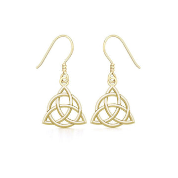 Triquetra Solid Gold Earrings GTE2912 - Jewelry